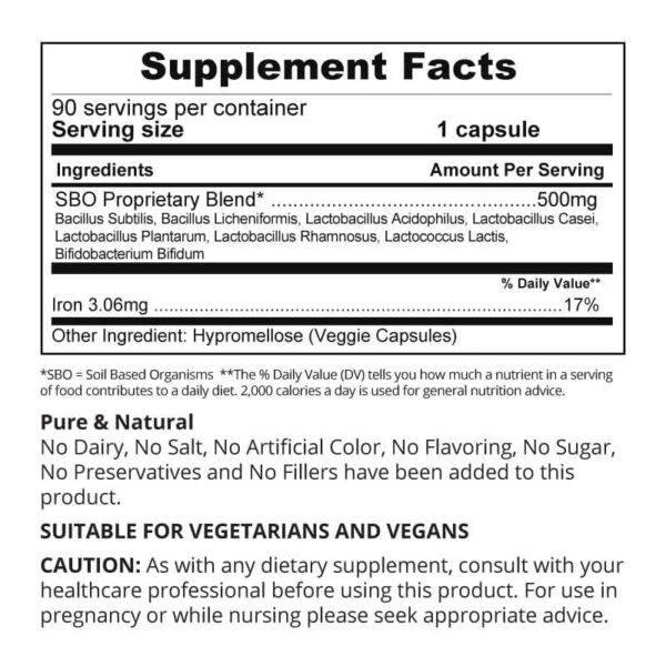 PrescriptBiotics Supplement Facts 1