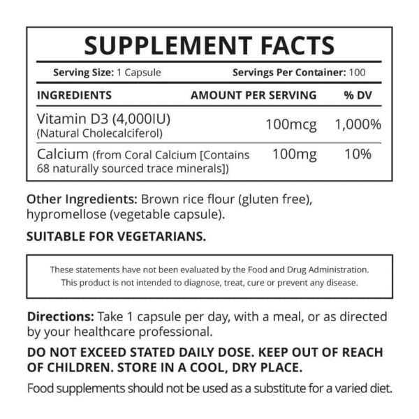 Vitamin D3 Supplement Facts