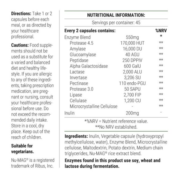 Essential Digestive Plus label