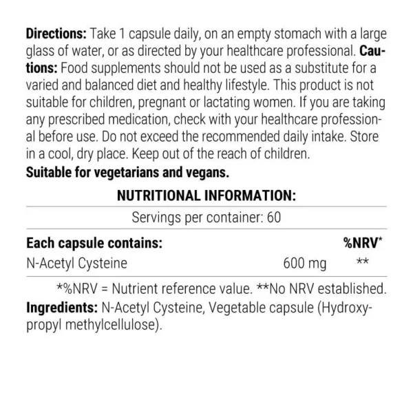 NAC Nutritional Information